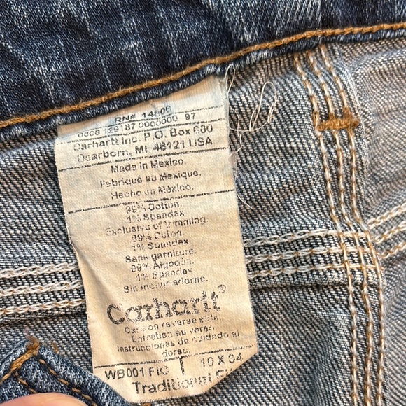 Carhartt‎ Women’s Size 10 x 34 Boot Cut Traditional Fit Blue Jeans Denim - Picture 13 of 14